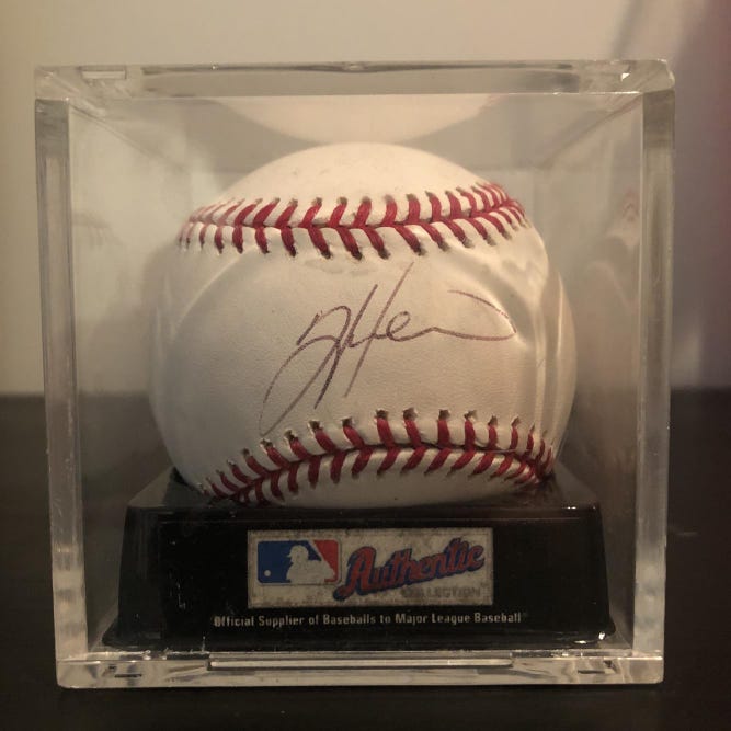 Tim Hudson Signed MLB Baseball Display