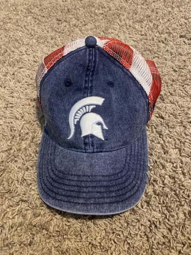 Michigan State Spartans American Flag Adult One Size Fits All Hat