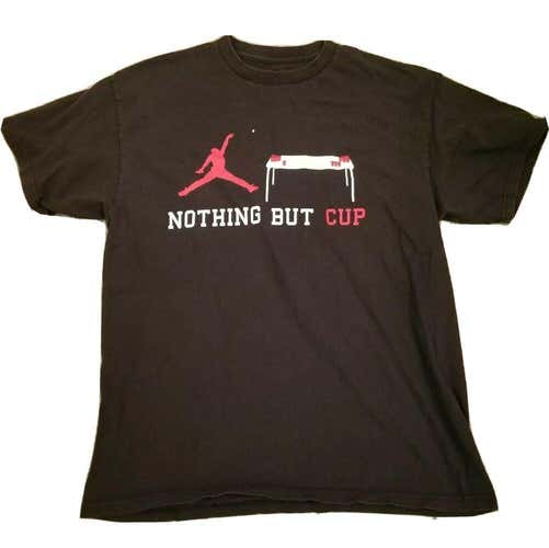 Men's "Nothing But Cup" Beer Pong T-Shirt from Spencers Black Red Sz L Jordan