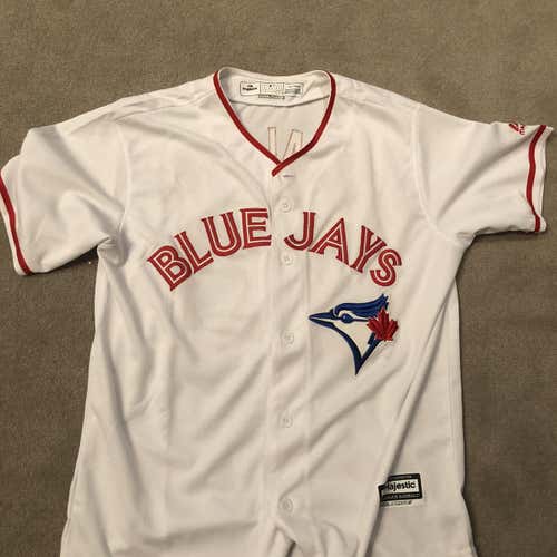 Blue Jays Canada Day White Adult Medium Majestic Jersey