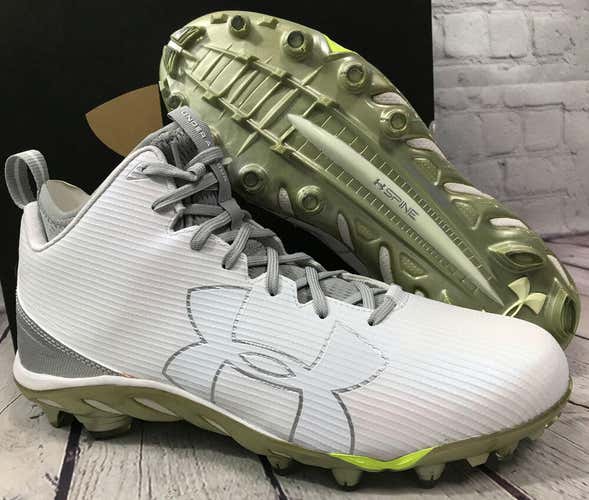 Under Armour Men’s Spine Fierce Football Cleats Size 13 White Shoes New With Box