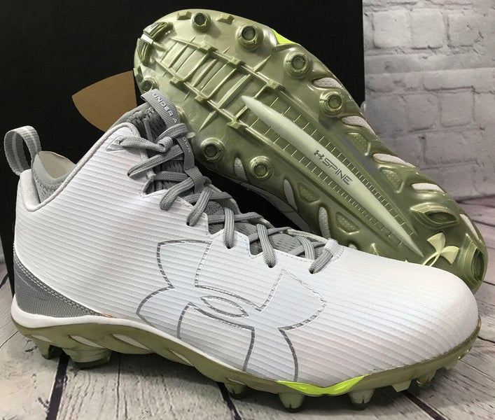 Under Armour Men’s Spine Fierce Football Cleats Size 13 White Shoes New With Box