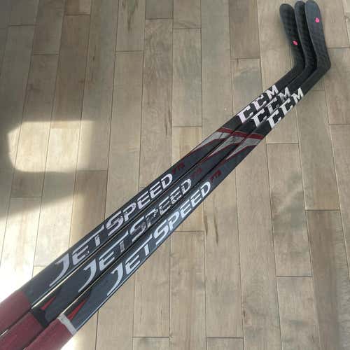 3 Pack - CCM JetSpeed FT2 LH 75 Flex P90 (Cracked Blade)