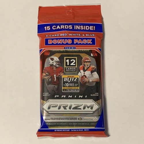 2020 Panini Prizm NFL Football Cards Brand New Sealed 15 Card Jumbo Cello Pack