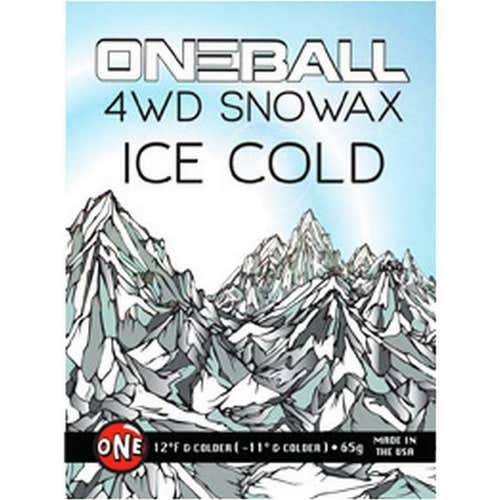 60g One Ball Jay 4WD Ice Cold White Ski Snowboard Wax | Snowax Hot Waxing