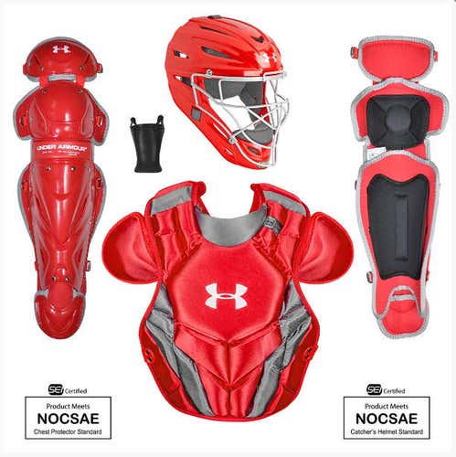 Under Armour Converge Victory Series Catchers Set Red (Ages 7-9)