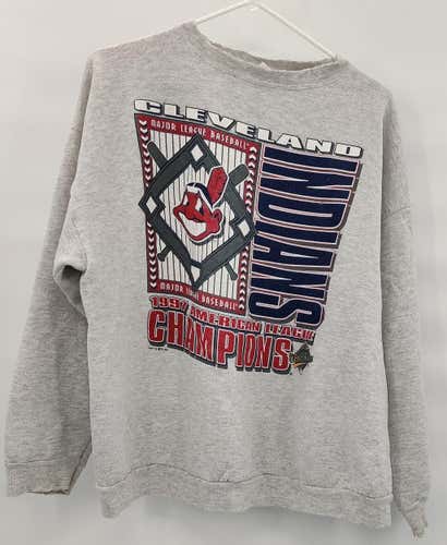 Cleveland Indians 1997 American League Champions MLB Vintage Logo 7 Sweatshirt Size Adult XXL