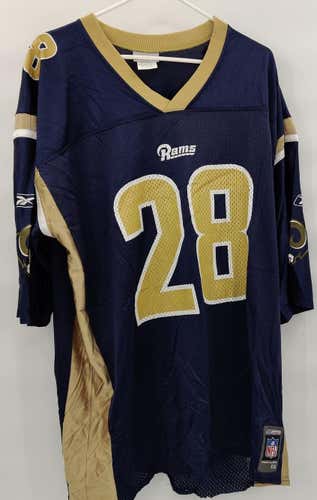 St. Louis Los Angeles Rams Marshall Faulk Blue & Gold Reebok NFL Jersey Adult XXL MINT CONDITION