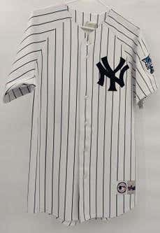 New York Yankees Bernie Williams 2000 World Series Majestic MLB Baseball Jersey Size M/L