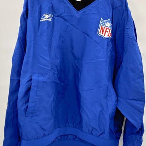 NFL Football Blue Reebok Pullover Windbreaker Jacket Size Adult XXL MINT CONDITION