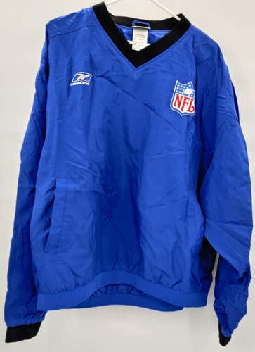 NFL Football Blue Reebok Pullover Windbreaker Jacket Size Adult XXL MINT CONDITION