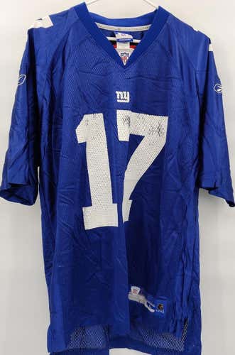 New York Giants Plaxico Burress Blue NFL Reebok Football Jersey Size Adult Large