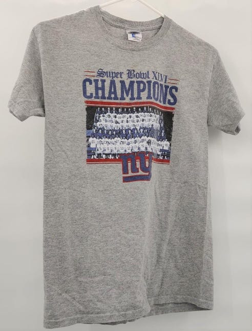 New York Giants NFL Super Bowl XLVI Champions T-Shirt Size Adult Small
