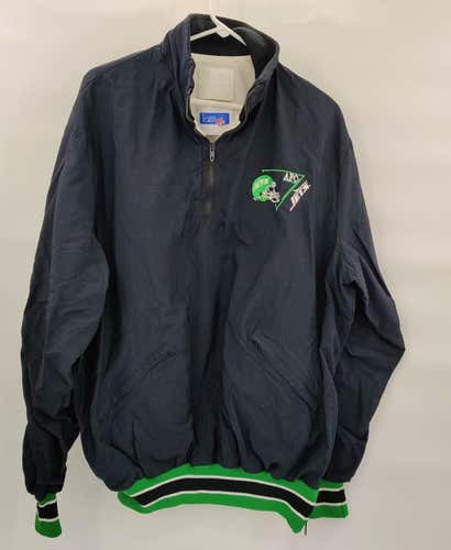 New York Jets 90's Vintage Black NFL Apparel Windbreaker Zip Up Jacket Size Adult XL