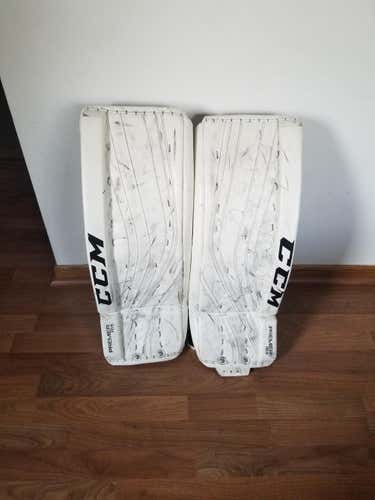 White Used 30"+1 CCM Premier R1.9 Goalie Leg Pads