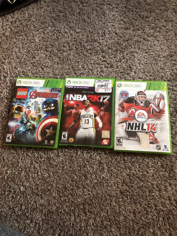$5 each for Xbox 360 games- Lego avengers, NBA 2k17, NHL 14