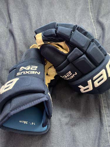 Blue New Senior Bauer Nexus 2N Gloves 14" Pro Stock