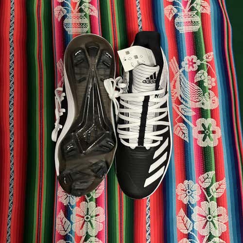 New Men's Adidas Adizero Afterburner 6 Baseball Cleats Black White DB3433 Size 12