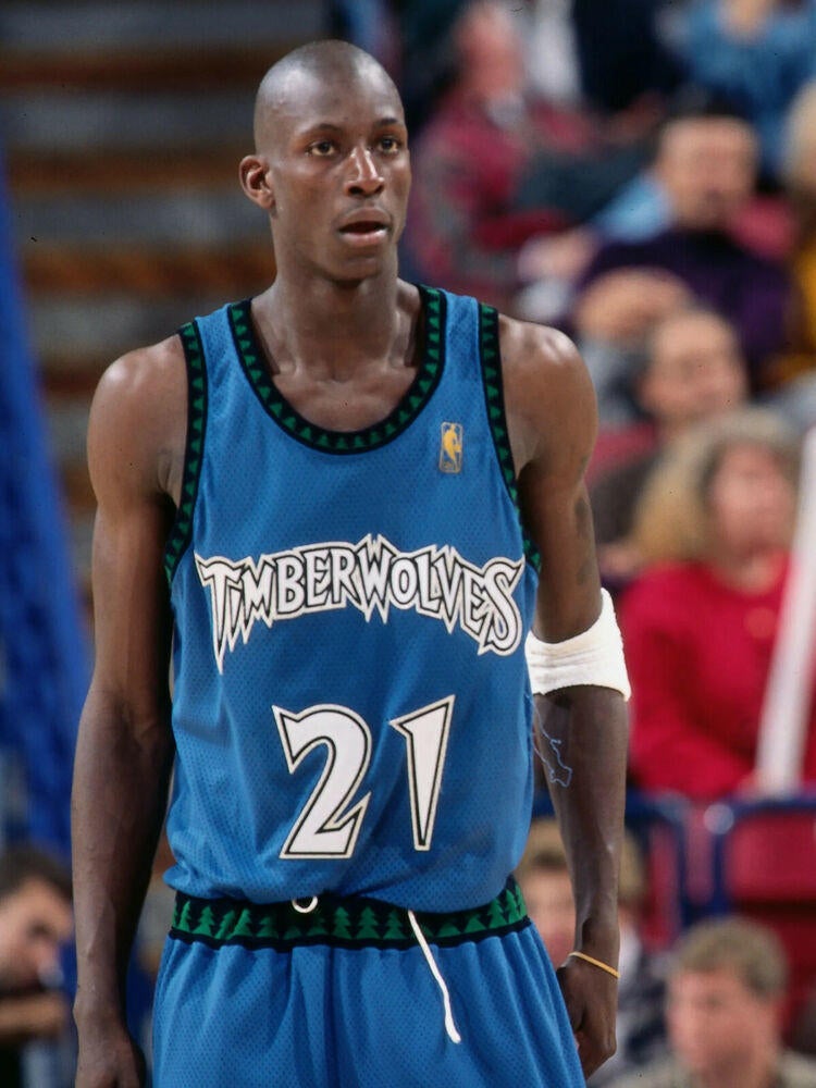 NBA #21 KEVIN GARNETT MINNESOTA TIMBERWOLVES SHIRT CHAMPION JERSEY