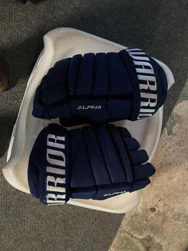 Blue Used Senior Warrior Alpha QX3 Gloves 13"