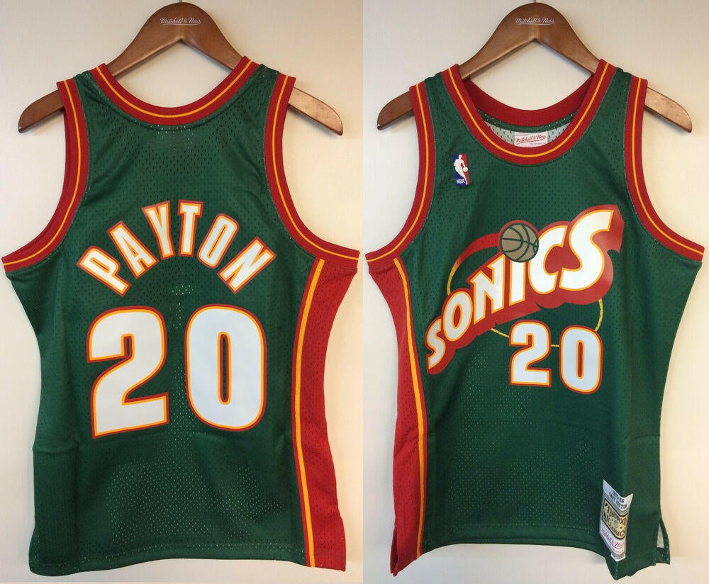 Mitchell & Ness Gary Payton 1995-96 Seattle Supersonics Green Swingman  Jersey