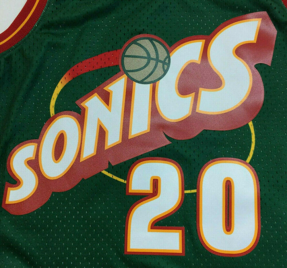 Vtg Champion Authentic Gary Payton Seattle Sonics #20 NBA Basketball Jersey  48