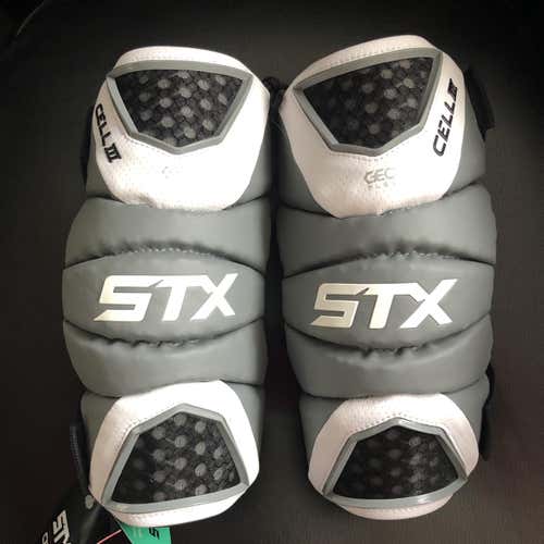 Brand New Stx Cell III Elbow Pads Medium GRAY Lax Lacrosse M Arm Pads new with tags