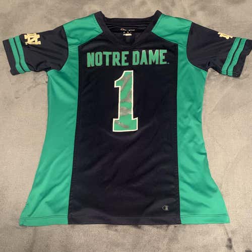 Norte Dame Irish Fan Jersey (Small, Green/Blue)