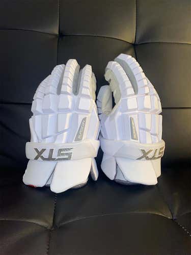 Brand New All White STX Surgeon XL Lacrosse Gloves
