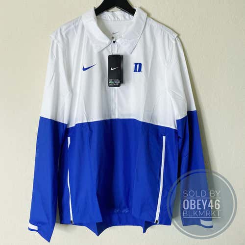 Nike NCAA Men's Duke Blue Devils Coaches Half-Zip Jacket   L