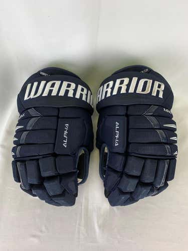 Navy Used Senior Warrior Alpha DX Pro Gloves 14" Pro Stock- Tulsa Oilers ECHL
