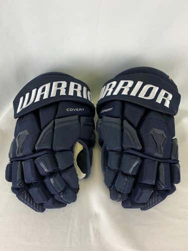 Navy Used Senior Warrior Covert QRE Gloves 14" Pro Stock- Tulsa Oilers ECHL