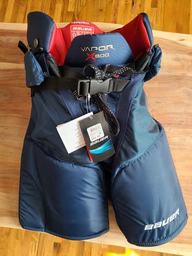 Navy New Junior Large Bauer Vapor X800 Hockey Pants