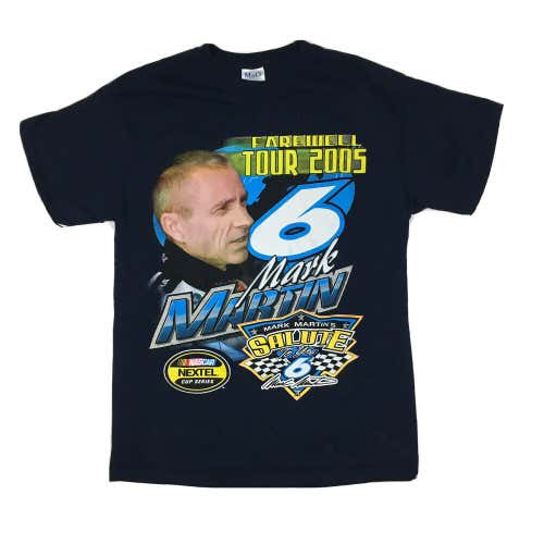 Vintage 2005 Mark Martin #6 Farewell Tour NASCAR Racing T-Shirt (Large)