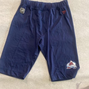 New Blue Adult Large Fanatics Colorado Avalanche Player Issued Compression Shorts