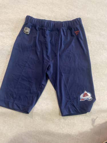 New Blue Adult Large Fanatics Colorado Avalanche Player Issued Compression Shorts