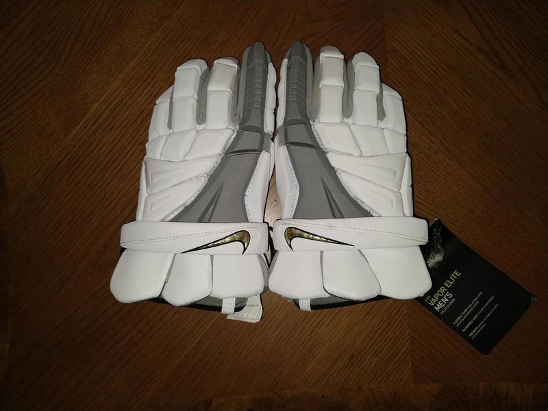 New (white with grey) Nike Vapor Elite Lacrosse Gloves 13" (Large)