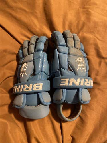 Blue Used Goalie Brine 13" Lacrosse Gloves