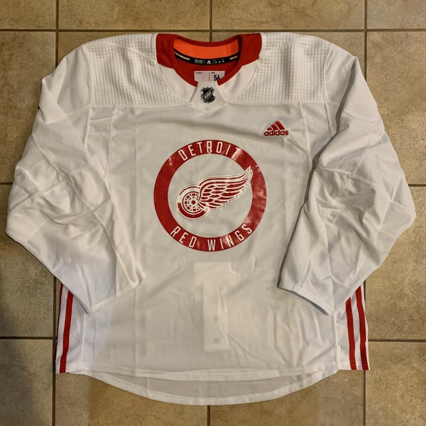 Pro Stock Detroit Red Wings Adidas Practice Jersey MIC Sz 56