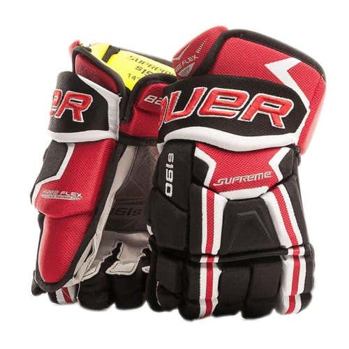 Black-Red New Senior Bauer Supreme s190 Gloves 14"