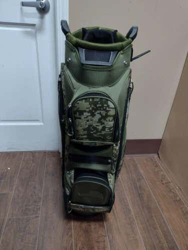 Maxfli Green Camo Honors Plus 14 Divider Golf Cart Bag w Raincover