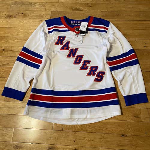 Men's New York Rangers adidas White Away Authentic Blank Jersey Size 50