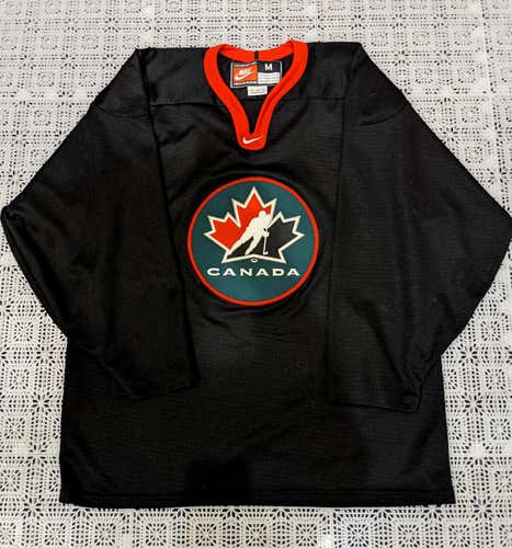Black RED Nike Canada Team hockey Jersey