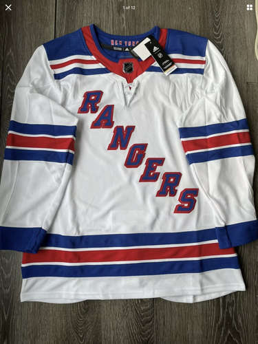 Men's New York Rangers adidas White Away Authentic Blank Jersey