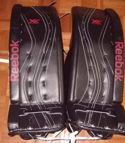 Arizona Coyotes goalie Mike Smith game-used black 3rd-style Reebok Premier XLT leg pads from 2015-16