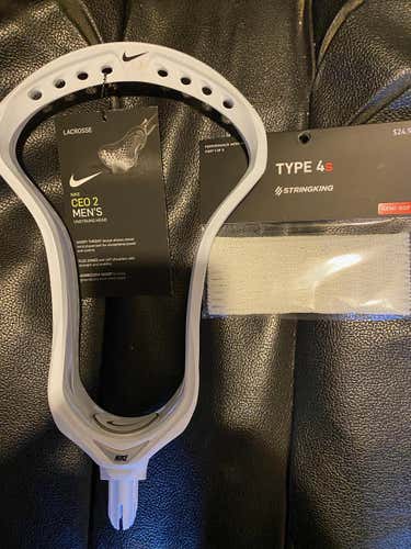 Brand New!  Nike CEO 2  Lacrosse Head w Stringking 4s semi soft Mesh!   No Trades