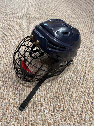 Blue Used Medium Bauer Re-Akt Helmet