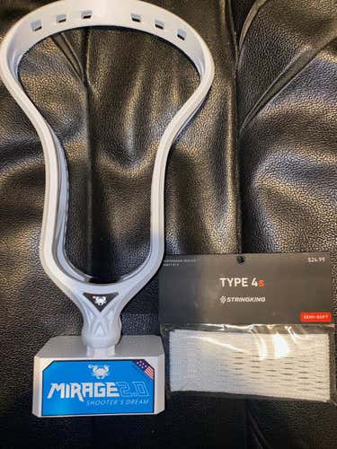 New!! ECD Unstrung Mirage 2.0 Lacrosse Head w stringking 4s mesh! No Trades!!