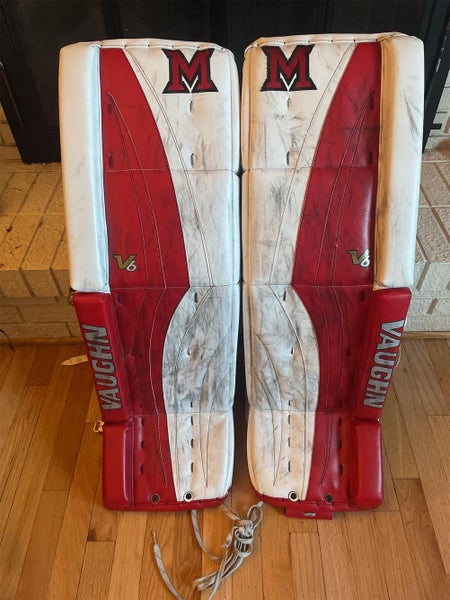 Red Senior 35" Vaughn Velocity V6 Pro Stock Goalie Leg Pads