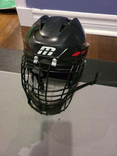 Black Cascade M11 Helmet with box lacrosse cage